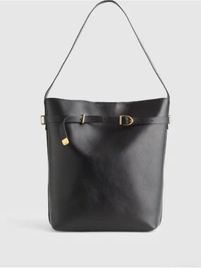 Madewell Black Leather The Essentials Bucket Tote True Black MSRP $248
